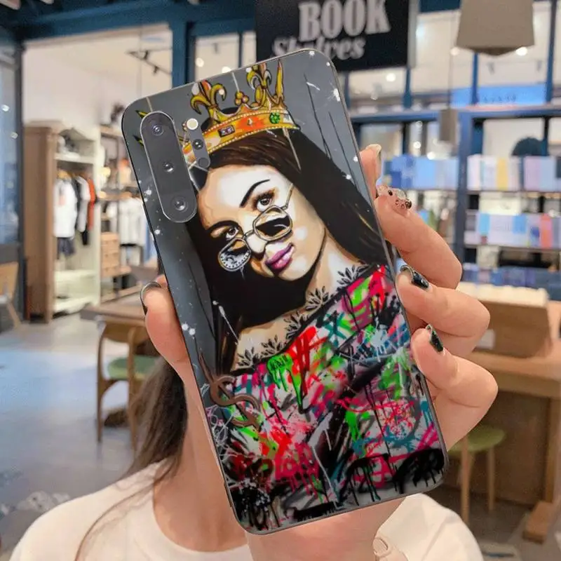 

NBDRUICAI eva queen Black Cell Phone Case For Samsung Galaxy Note20 ultra 7 8 9 10 Plus lite J7 J8 Plus 2018 Prime