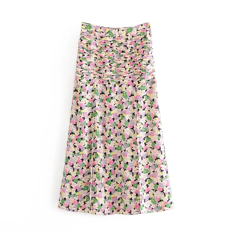 Женская винтажная юбка миди в английском стиле с цветочным принтом faldas mujer moda 2020