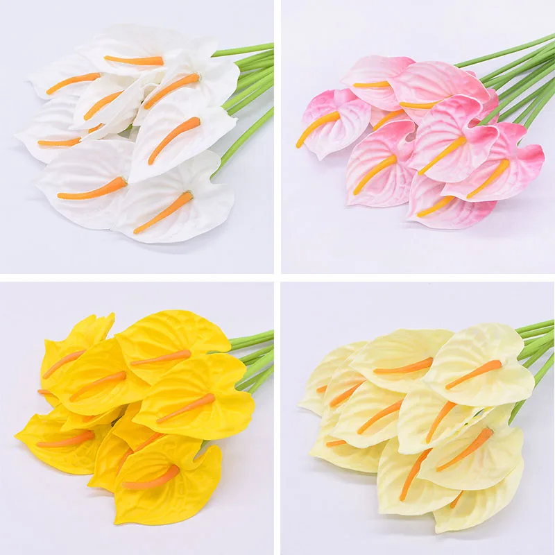 5 шт. антуриум Калла Лилия искусственный цветок горшечные растения гостиная