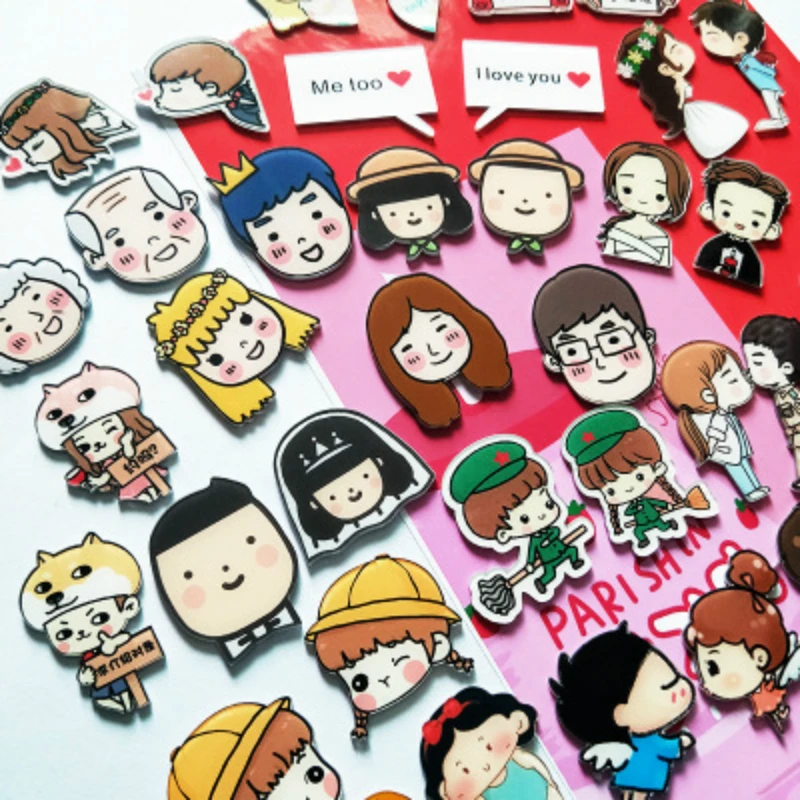 Рождественские Мультяшные Милые Акриловые кухонные декоративные магниты на