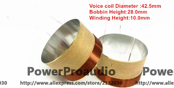 

2 pcs 42.5mm White aluminous, woofer / loudspeaker / speaker voice coil