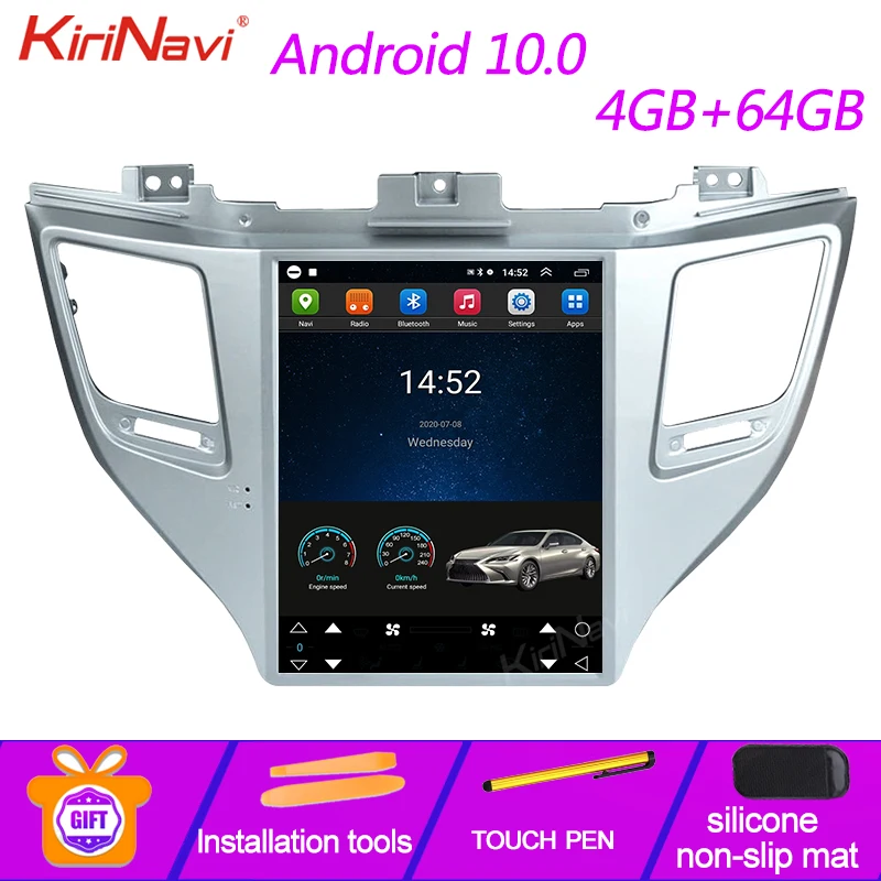 Автомагнитола KiriNavi с вертикальным экраном в стиле Tesla 10 4 ''Android для Hyundai Tucson IX35
