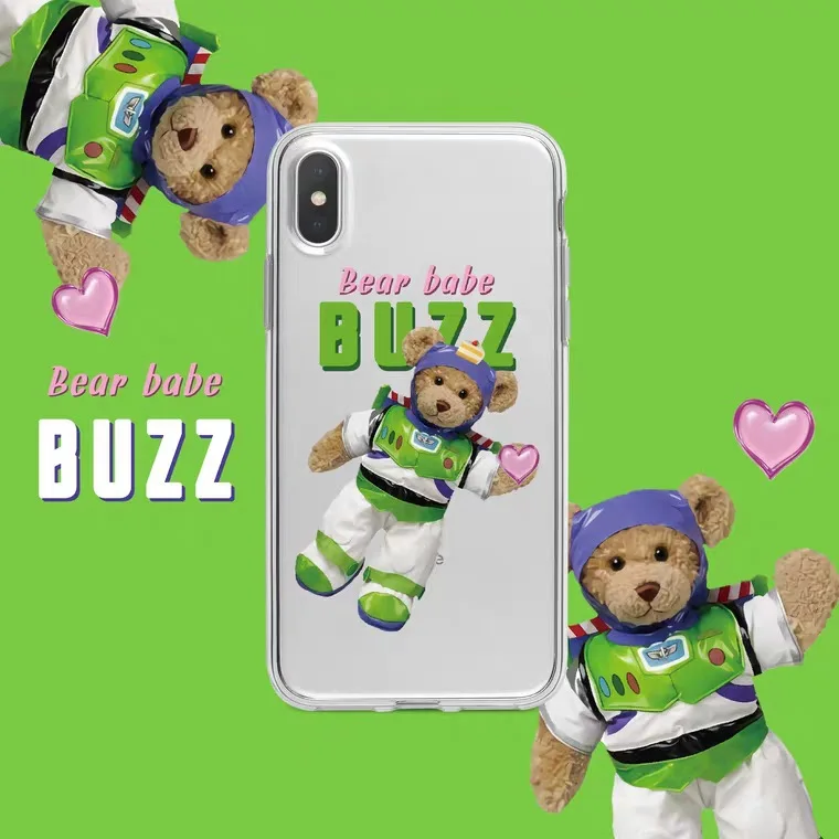 

Cute Astronaut Cartoons Bear Phone Cases for IPhone 12 Mini 11 Pro XS MAX X XR 7 8 Plus SE 2020 Color Clear TPU Soft Cover Coque