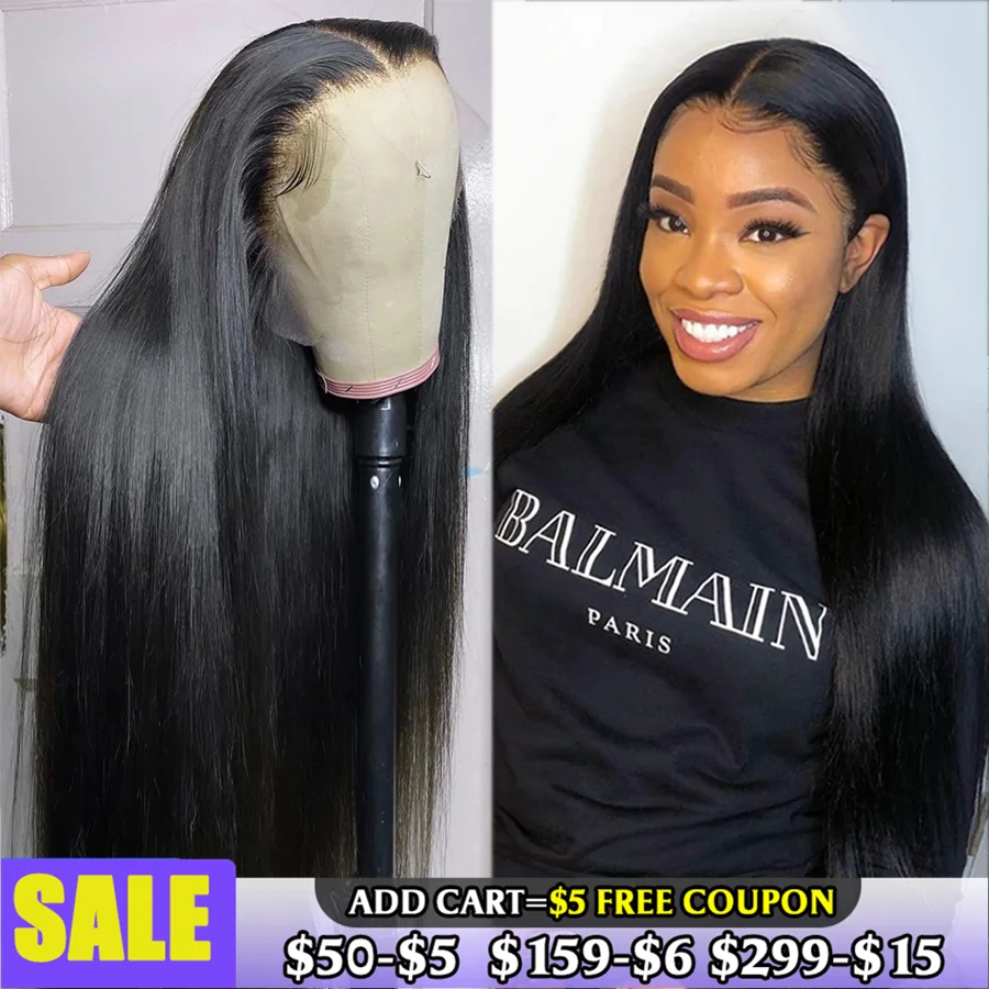 Transparent 13x5x1 Straight Lace Front Wig Peruvian Human Hair 4x4 Lace Closure Wigs for Women Laritaiya 30 inch Human Hair Wig