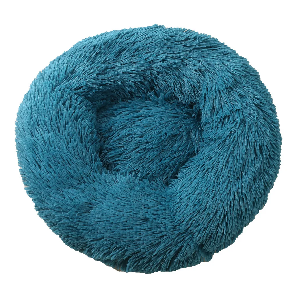 

Thicken Long Plush Round Pet Kennel Beds for Dogs & Cats Pet Calming Bed Soft Dog Lounger Cushion Mats Cat Nest Pet House