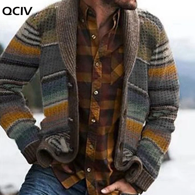 

Western Style Sweater Hot Selling Men'S Knitwear 2020 Spring New Style Printed Long-sleeved Sweater Tops Men's Cardigans