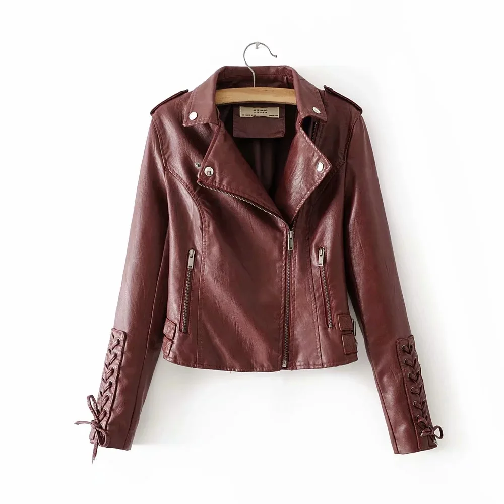

2019 Autumn New Short Faux Soft Leather Jacket Women Fashion Zipper Motorcycle PU Leather Jacket Ladies Basic Street Coat