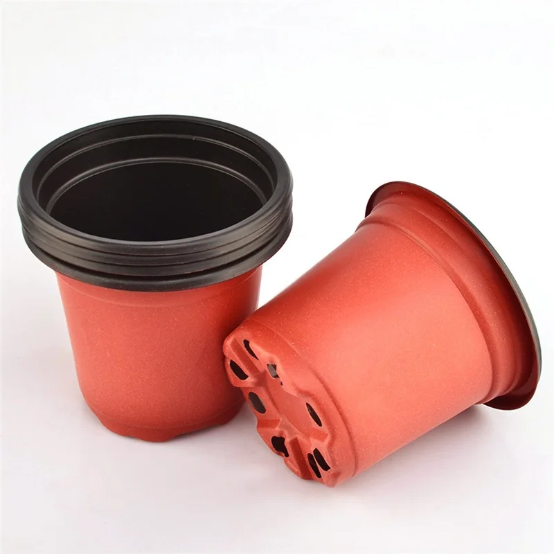 100 шт. пластиковый цветочный горшок для питомника двойной цвет держатель рассады