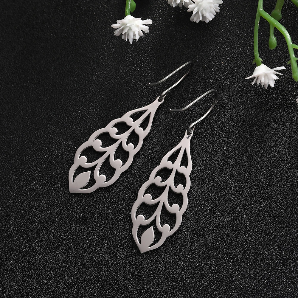 Высококачественные полые серьги COOLTIME из нержавеющей стали корейские модные