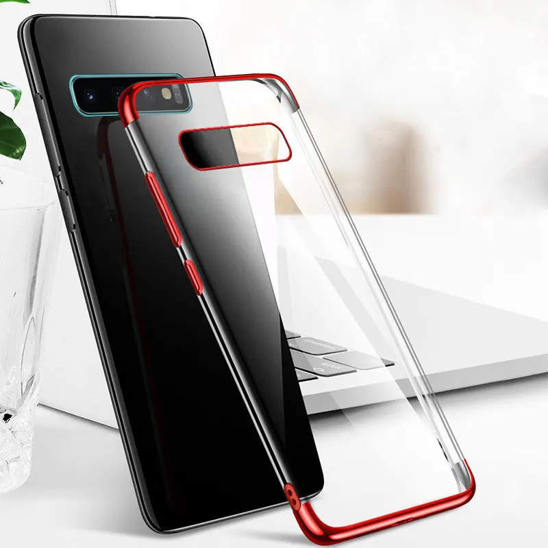 Роскошный чехол с покрытием для Samsung Galaxy S8 S9 S10 Plus Ультратонкий Прозрачный из ТПУ