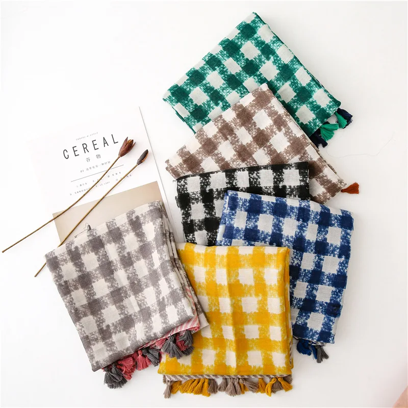 Женская коллекция Мода градиент плед с кисточками шаль из вискозы шарф осень