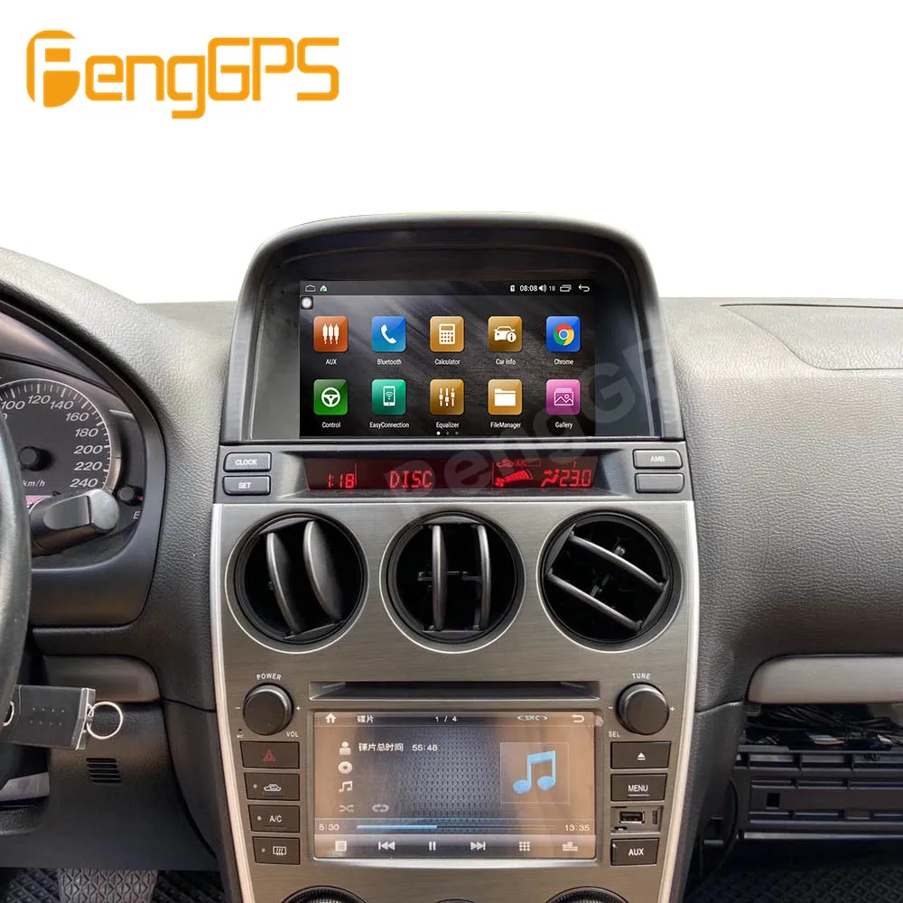 8-дюймовый автомобильный радиоприемник Android 13 GPS-навигация для Mazda 6 2002-2008