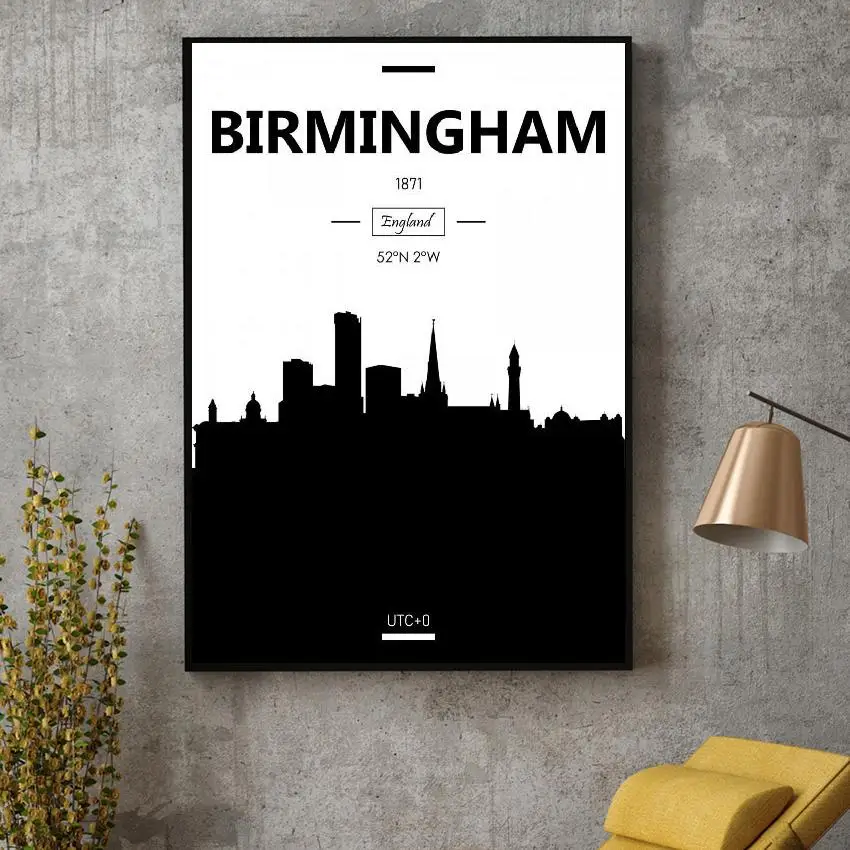 

Birmingham Canvas Painting Wall Art Pictures Prints Home Decor Wall Poster Decoration for living Room