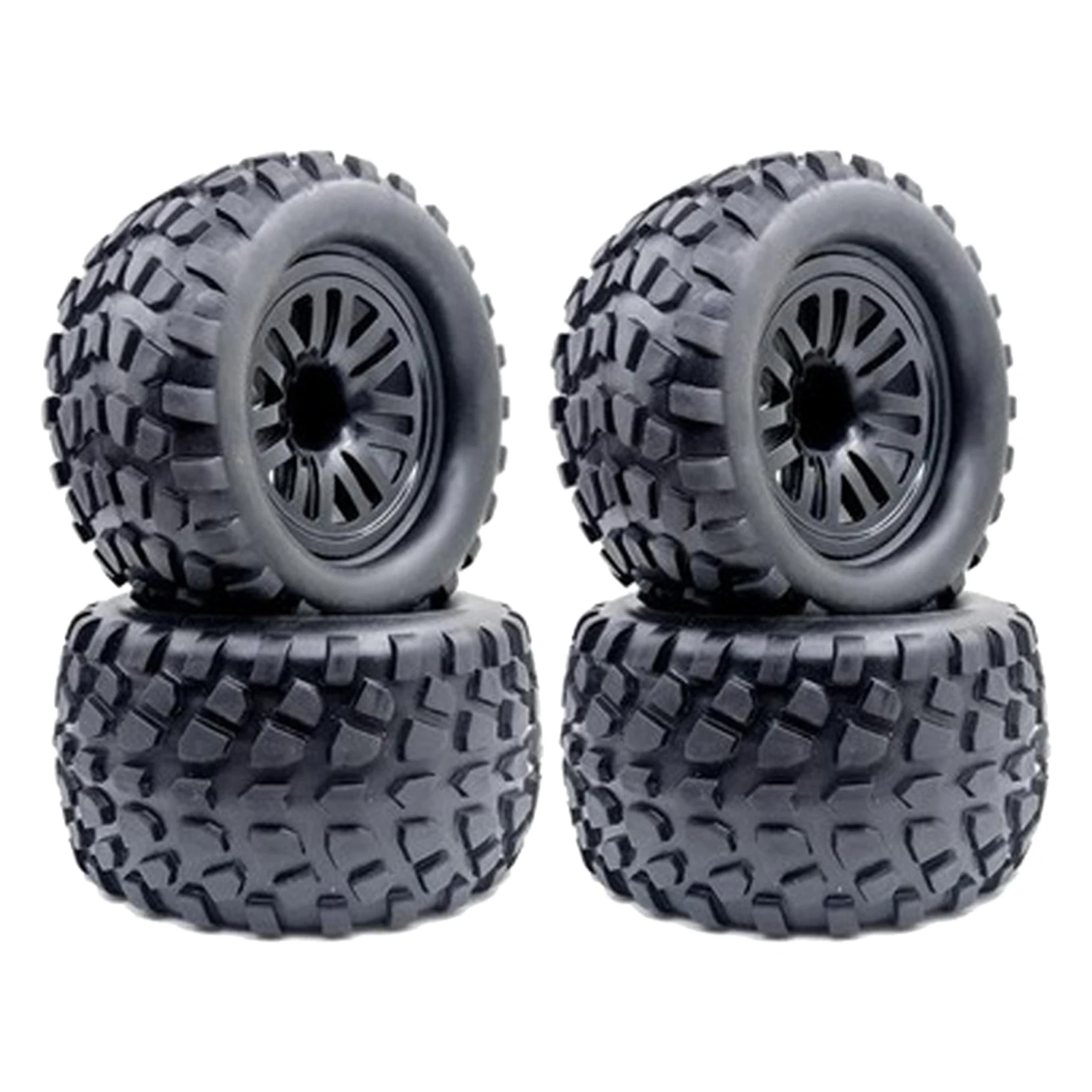 

4 PCS 130mm Rubber Tyre & Wheel Rims Set for Henglong 94111 Nitro Off-Road Crawler Car 1/10 Monster Truck Spare Parts Accs