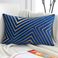 luxury velvet cushion cover 30x50cm nordic style gold embroidered blue grey yellow home decorative pillow cover for couch bed
