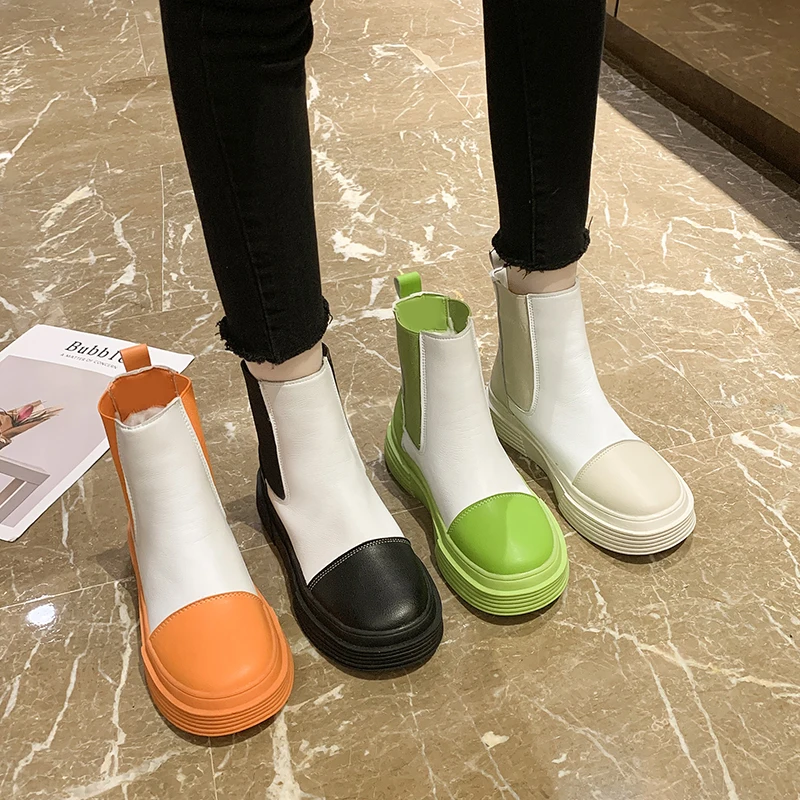 

Candy-colored High-top Casual Martin Boots Women's 2021 Autumn and Winter New Style Plus Velvet Warm and Comfortable Short Boots