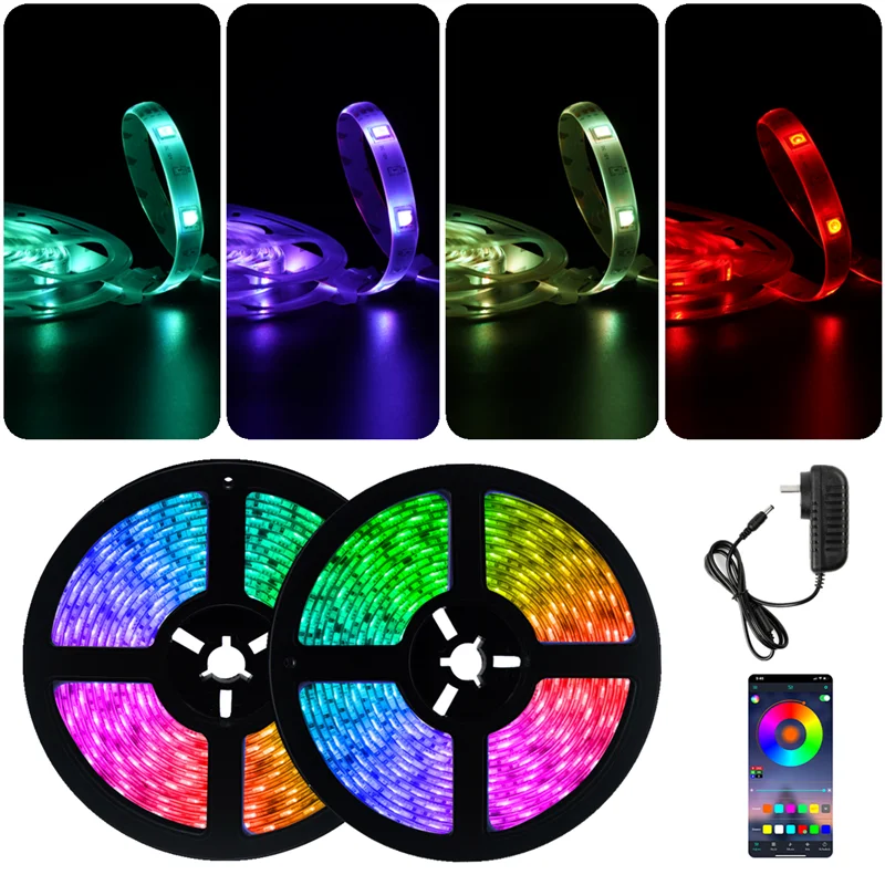 

Светодиодная лента s RGB 5050, гибкая лента, диоде5m DC 12 В для праздника вечерние, декора комнаты, праздничное украшение