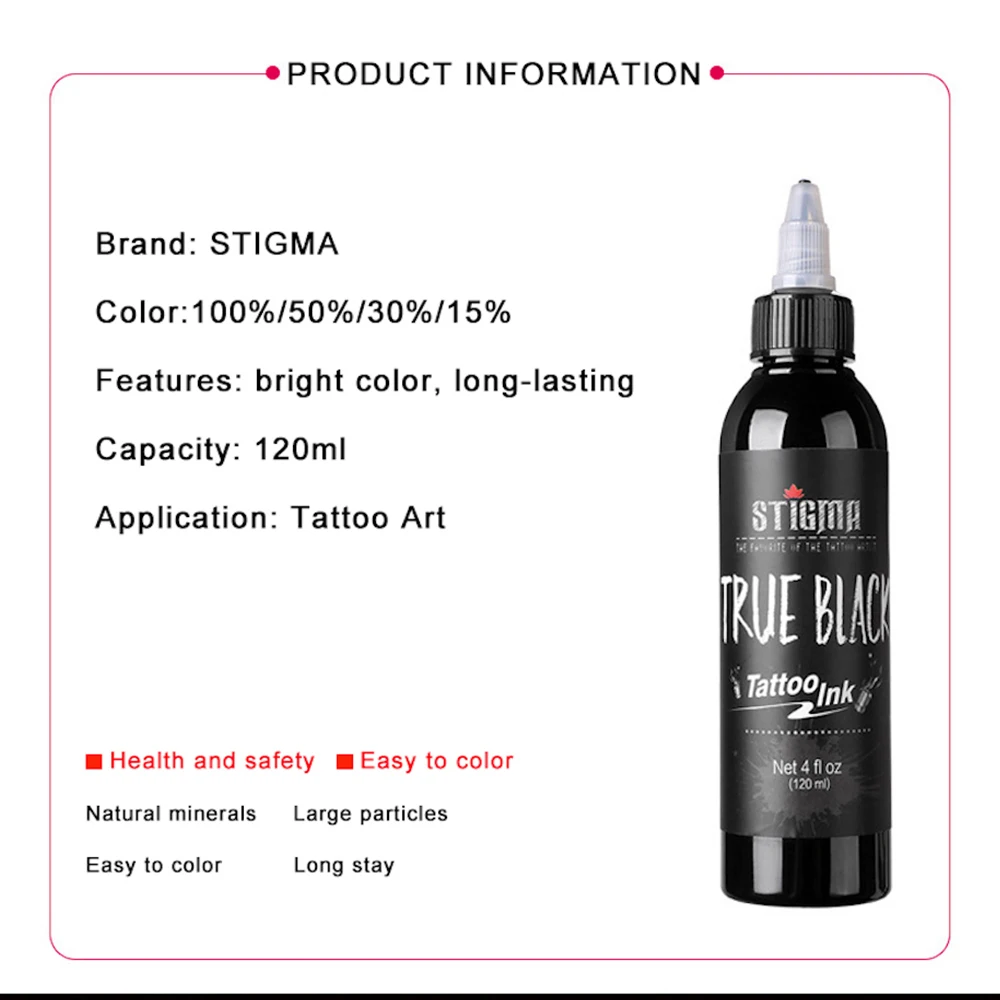 Черные чернила для татуировки боди арта микроблейдинг натуральные минералы