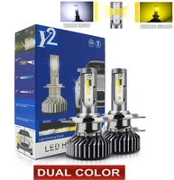 dual color 16000lm led headlight bulbs h1 h3 h4 h7 h8 h9 h11 hb3 hb4 headlamp for cars turbo bulbs 12v light car accessories