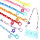 Модная акриловая цепочка для очков для детей, Очаровательная маска для лица с цветком против потери, солнцезащитные очки для чтения, ремешок-держатель для очков