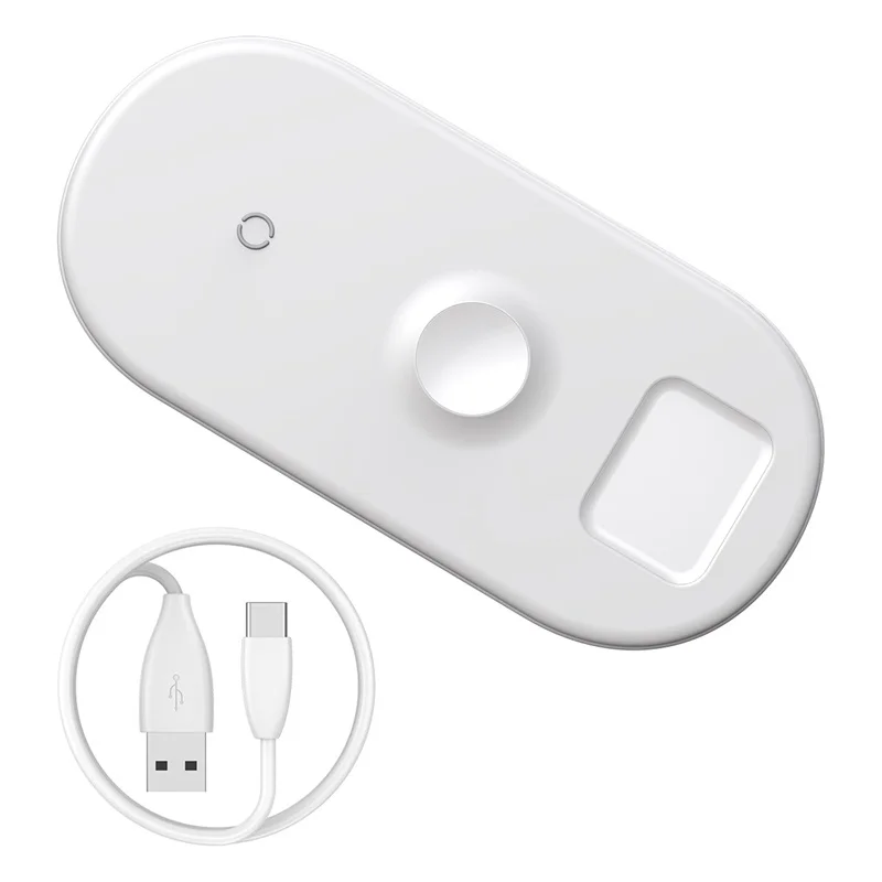 White Baseus Smart 3 в 1 Qi Беспроводное зарядное устройство для Apple Watch iPhone XS samsung S10 10 Вт 3,0 Быстрая зарядка для i Watch и наушников - Тип штекера: White
