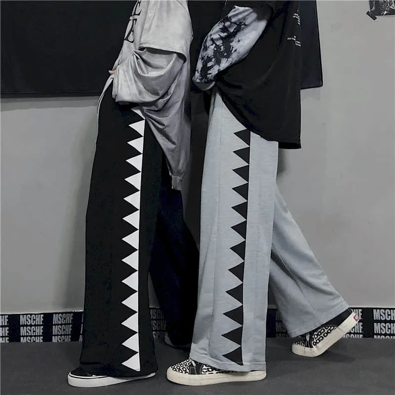 

pants women men 2020 Korean black pants personality straight trousers loose wide-leg sports casual pants for men and women