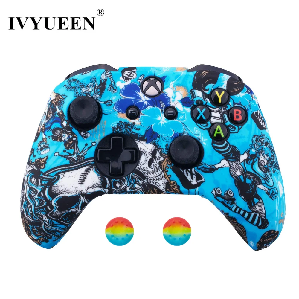 Силиконовый защитный чехол IVYUEEN для XBox One X S, защитный чехол для контроллера, камуфляжный чехол с принтом для переноса воды
