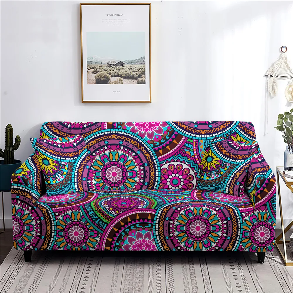

Mandala Bohemia Sofa Cover Stretch Slipcover Sectional Elastic Couch Cover for Living Room L Shape Armchair Cover 1/2/3/4 Seater