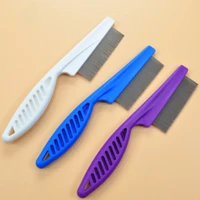 1pcs fine toothed flea flee metal nit head hair lice comb with handle for pet dog comb pet supplies