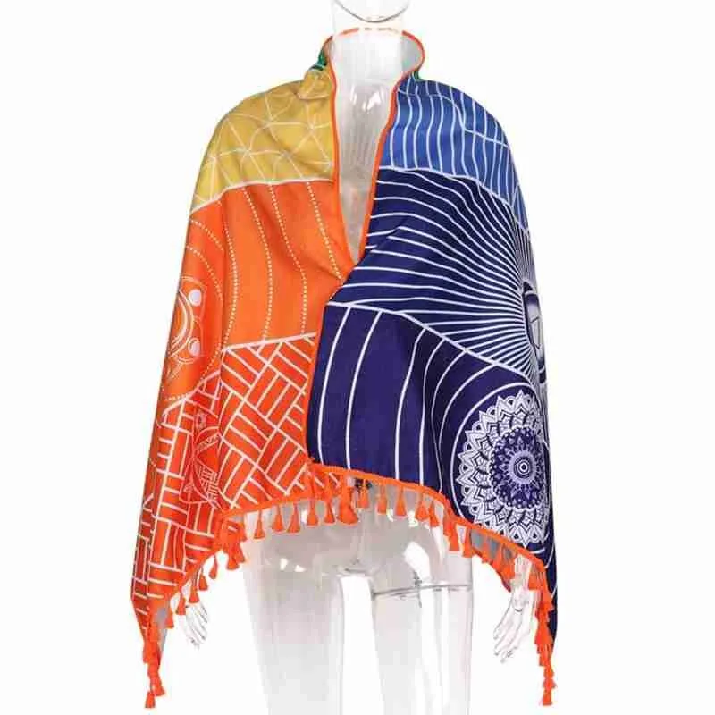 1 Multi-purpose Rainbow Beach Towel Bohemian Mandala Tapestry Meditation Yoga Mat Ladies Bath | Дом и сад