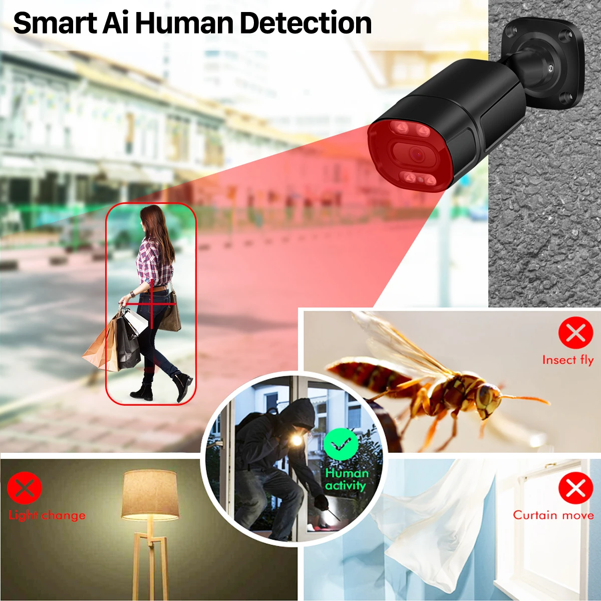 5MP 3MP DC12V HD 48V POE IP-камера наружная инфракрасная камера безопасности ночного