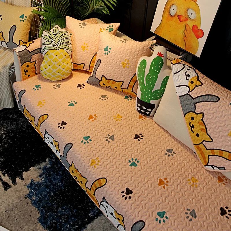 Sofa Towel Cushion Couch Cover Embroidery Four Season Universal Slipcover White Non-slip Cloth Covers Seat for Living Room | Дом и сад