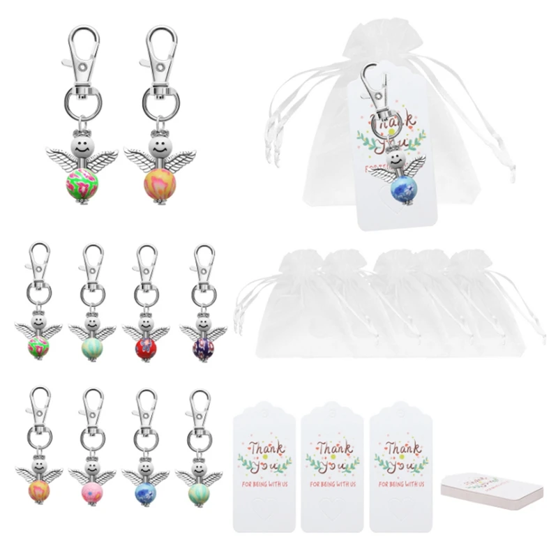 

20PCS Creative Angel Keychain Baby Baptism Wedding Guest Thank You Gift Birthday Gift Crown Angel Wings Keychain