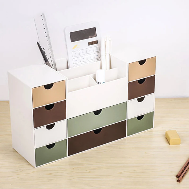 Многогранная пластиковая коробка для хранения ящик косметики органайзер Dekstop