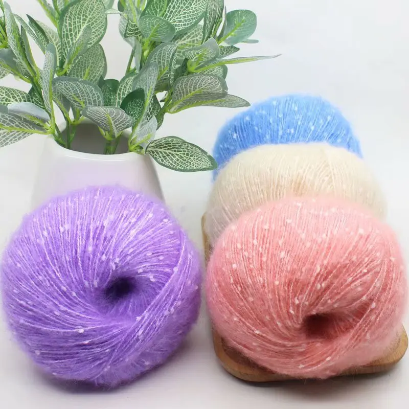 50g/ball mohair yarn crochet Skin-friendly Snowflake Pony Mohair Yarn Handmade DIY Woven Fine Wool Baby Sweater Scarf Neck Shawl | Дом и сад