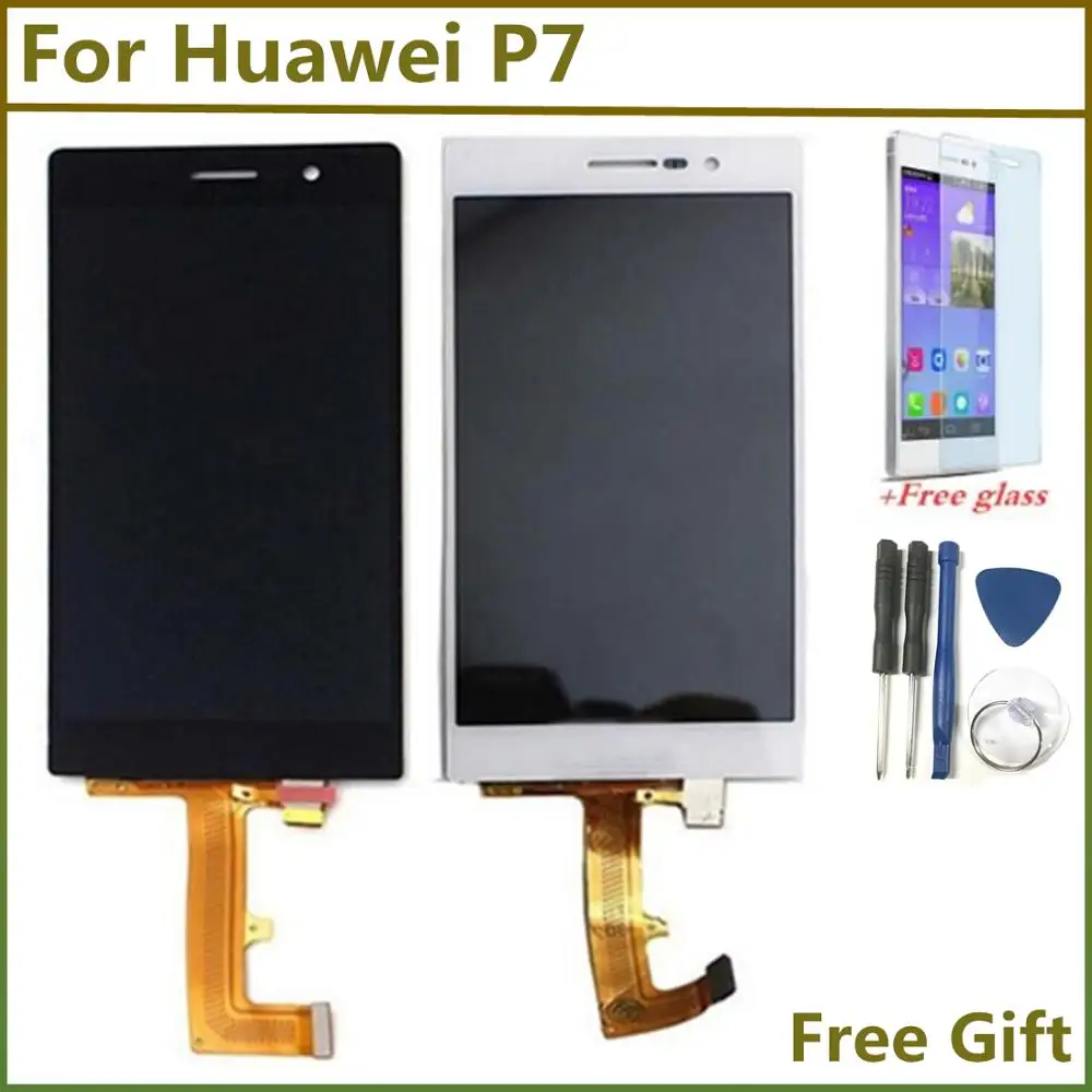 Черный белый ЖК сенсорный экран для Huawei P7 дисплей дигитайзер в сборе Ascend L00