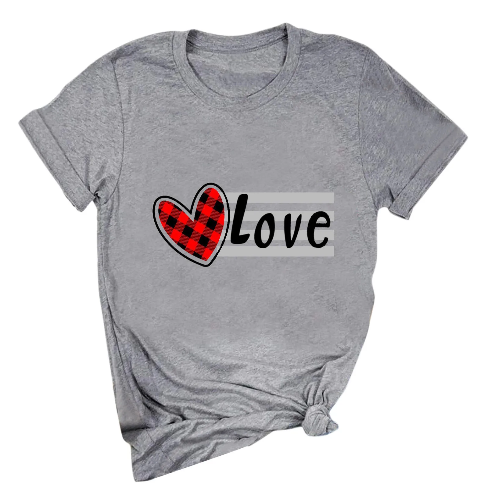 Женская футболка с принтом в форме сердца модная оверсайз 2020 Футболки коротким