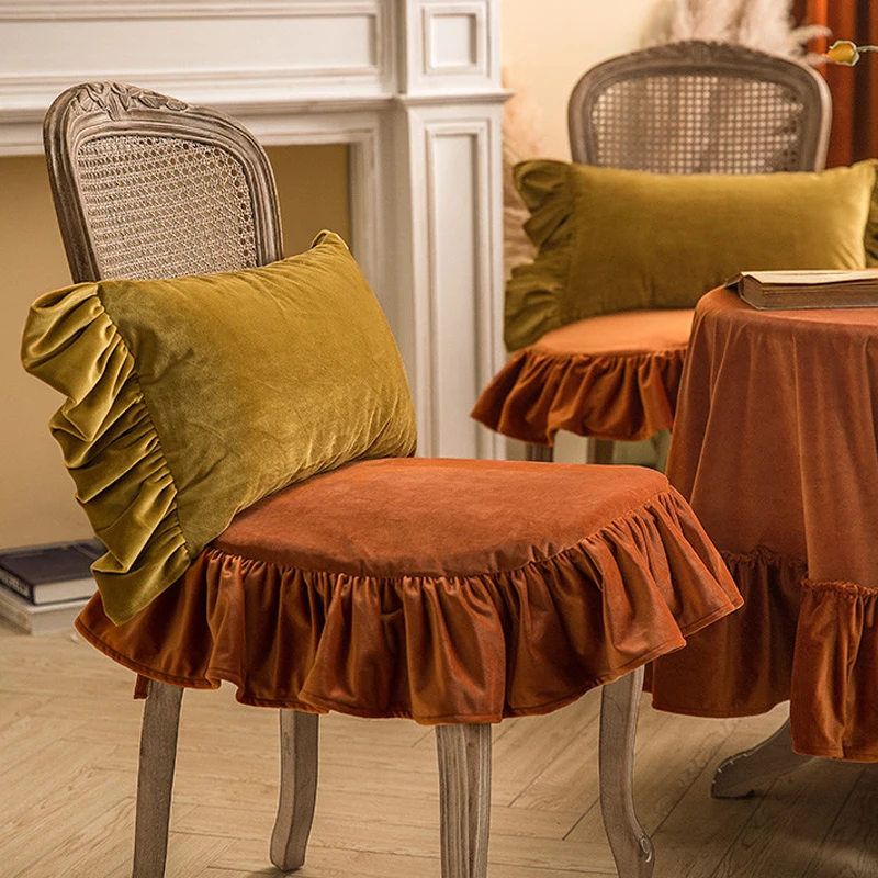 Cover Chair Cushion Nordic French  Solid Color Home Premium 