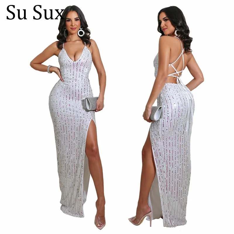 

Сексуальное облегающее платье с открытой спиной, женское вечернее праздничное Макси-платье с глубоким V-образным вырезом, без рукавов, тонкое платье для ночного клуба, весна 2021