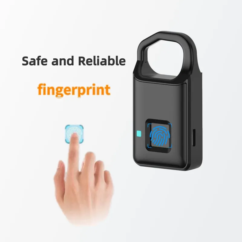 

New Fingerprint Door Lock Padlock Home Electronics Safe USB Rechargeable Keyless Anti-Theft Suitcase Door Bags School Locker