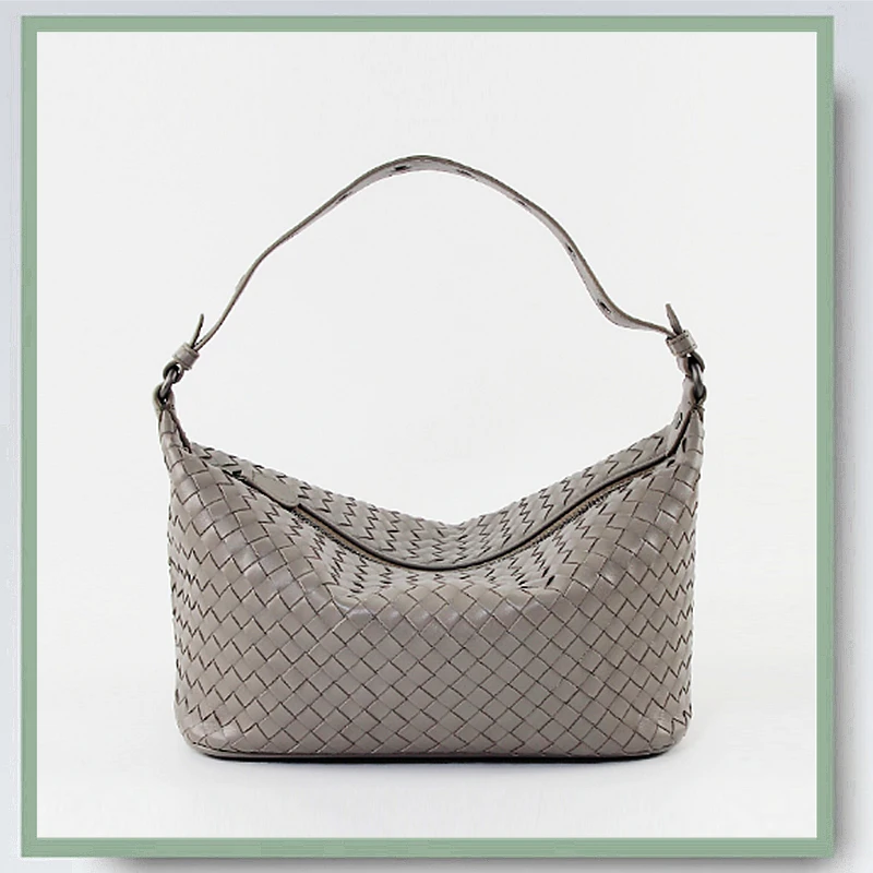 

Bags Women Simple Design 100% Sheepskin Weave Pigskin Lining 4 Colors Underarm Bag High Quality Hand-made Classic Handbags