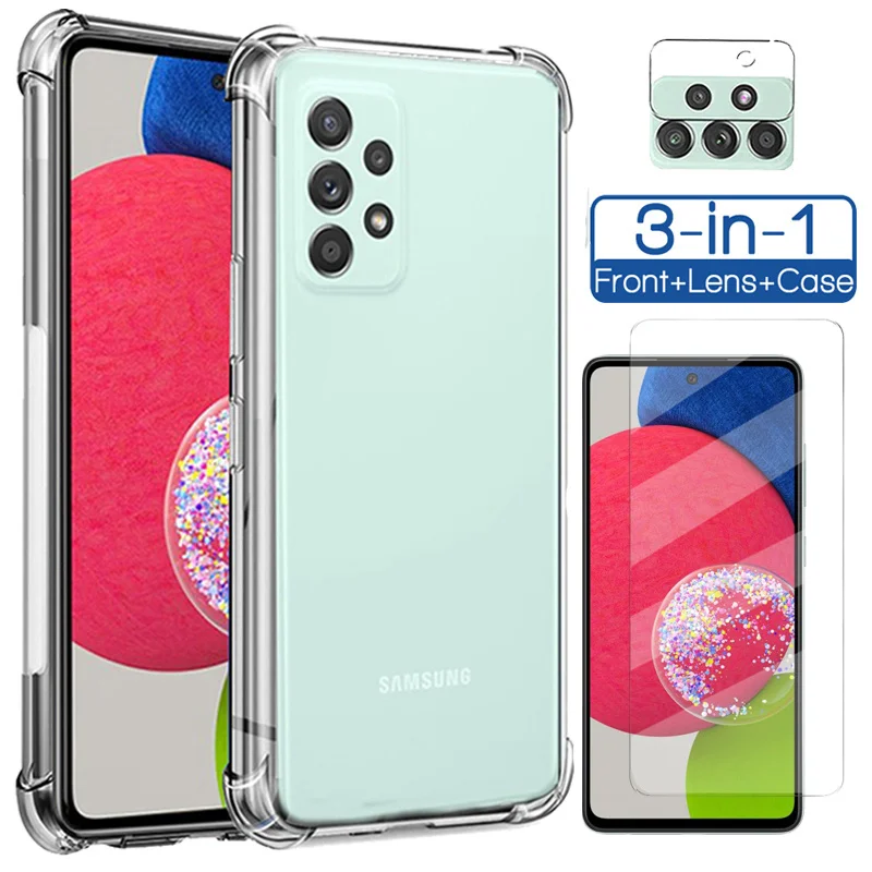 

Transparent Phone Case For Samsung A52 5G Case Silicone Shockproof Soft Cover Sansung Galaxy a22 A32 A72 Glass Samsung A52S 2021