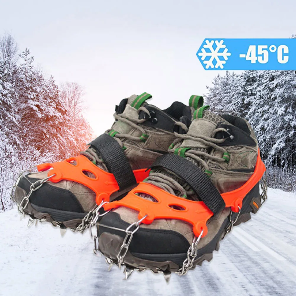 

1 Pair 24tooth Crampons Ice Snow Grips 24 Teeth Stainless Steel Traction Cleats For Snow Boots Winter Climbing Shoes Cover