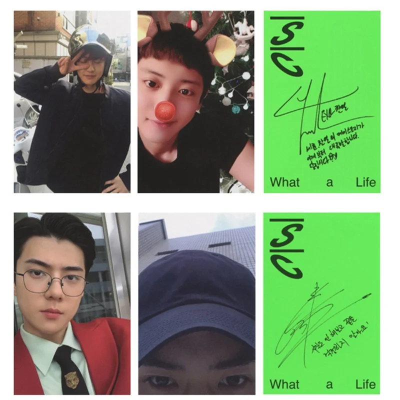 4 шт./компл. экзо CHANYEOL SEHUN самодельные Бумага ЛОМО карта фото плакат HD Фотокарта