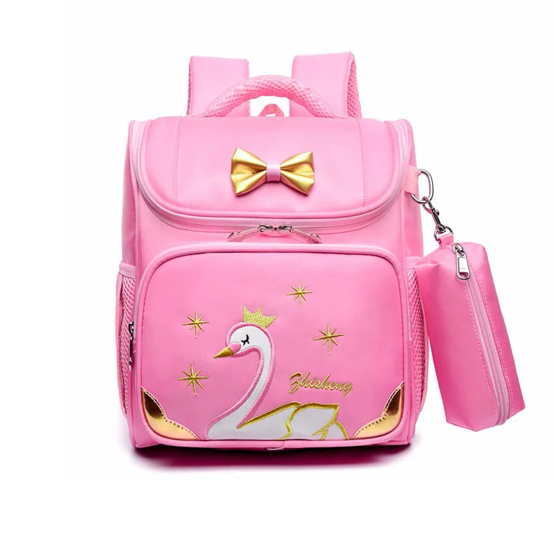 Ортопедические школьные ранцы для девочек рюкзаки с лебедями детей начальной