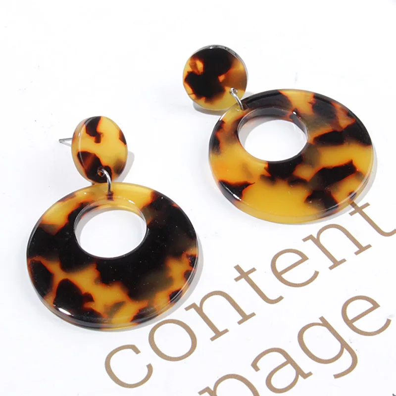 

New Fashion Personalized Acetate Plate Earrings Creative Round Corrugated Acrylic Earrings Earrings Party Jewelry Gifts