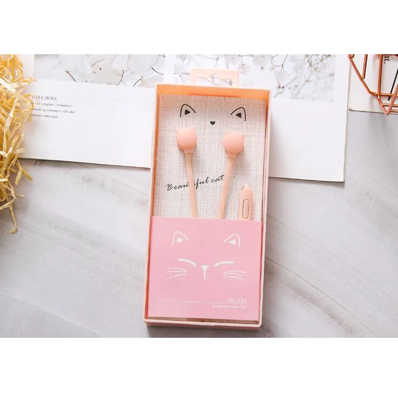 Котенок милый мультфильм наушники &quotКошка&quot красочные вкладыши 3 5 мм мини сумка