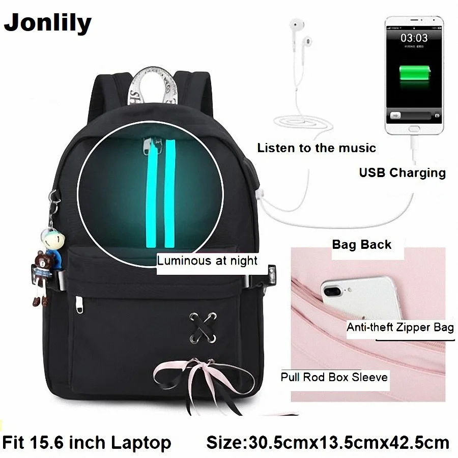 Большой водонепроницаемый нейлоновый женский рюкзак для девочек-подростков