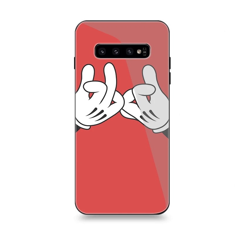 Чехол для телефона Стекло samsung A10 A20 A30 A40 A50 A60 A70 S7 край S8 S9 S10 плюс с Микки Маусом