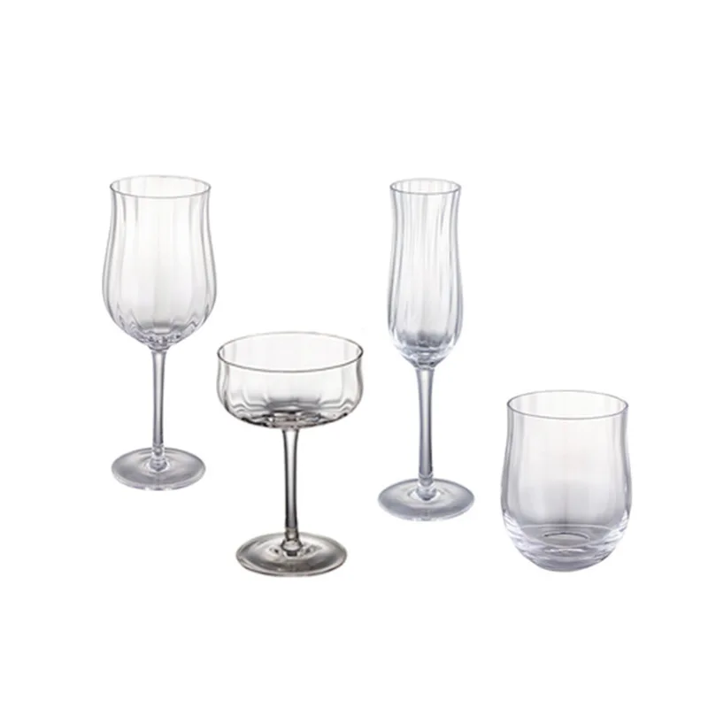 

Ins Hot Tulip Wine Glass Lead Free Glass Gold Painting Colourful Champagne Juice Cup Simple Design Wine Cup Crystal Glass